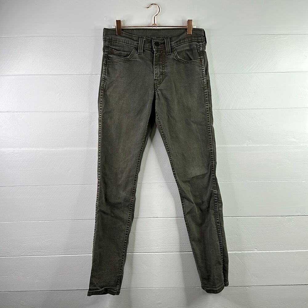 LEVI'S 511 Gray Green Cotton Denim Jeans Straight Leg‎ Pants Size 29 x 32